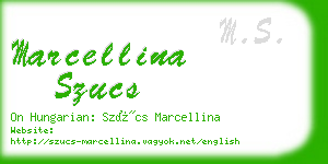 marcellina szucs business card